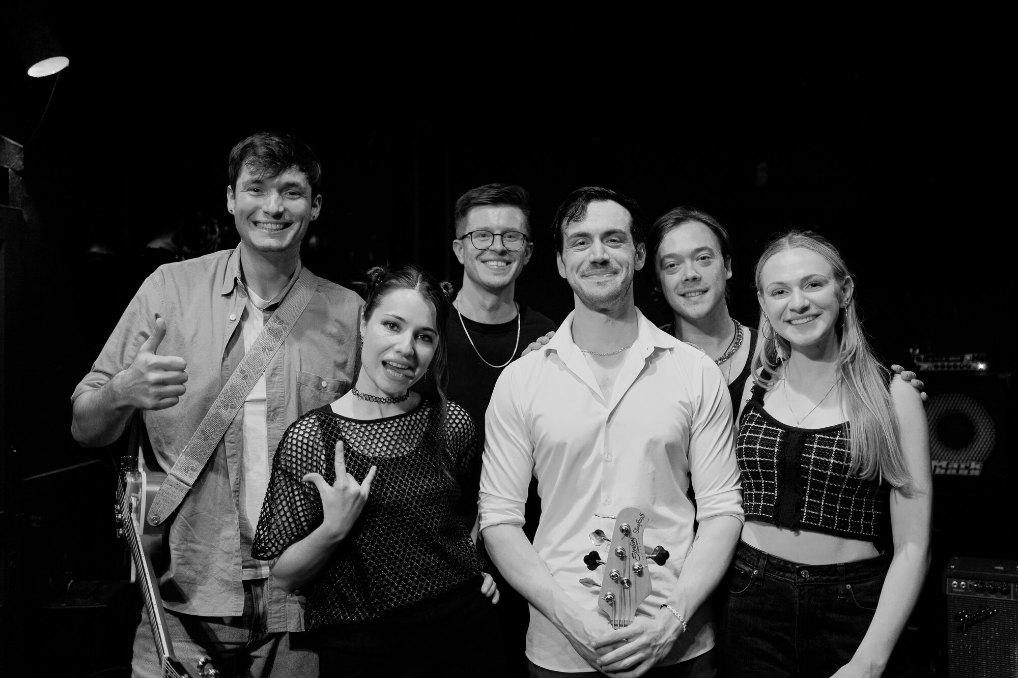 The six members of Midwest Honey together on stage at Phyllis' Musical Inn