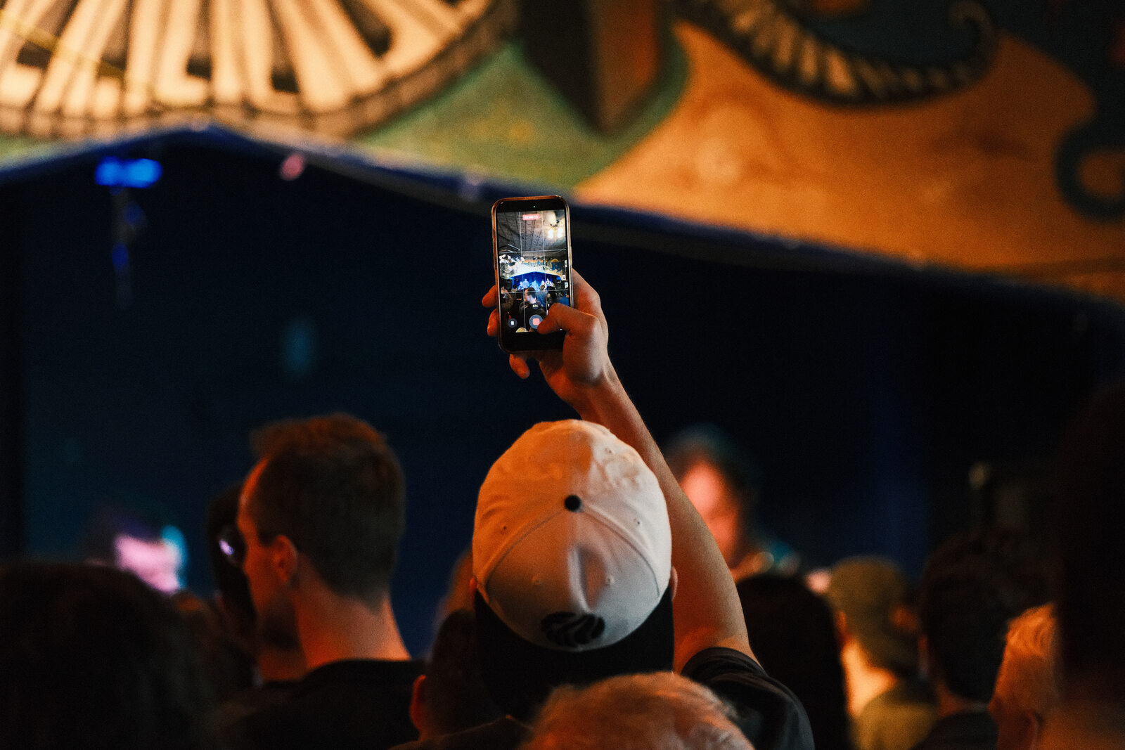 Someone in the crowd filming Midwest Honey on a phone
